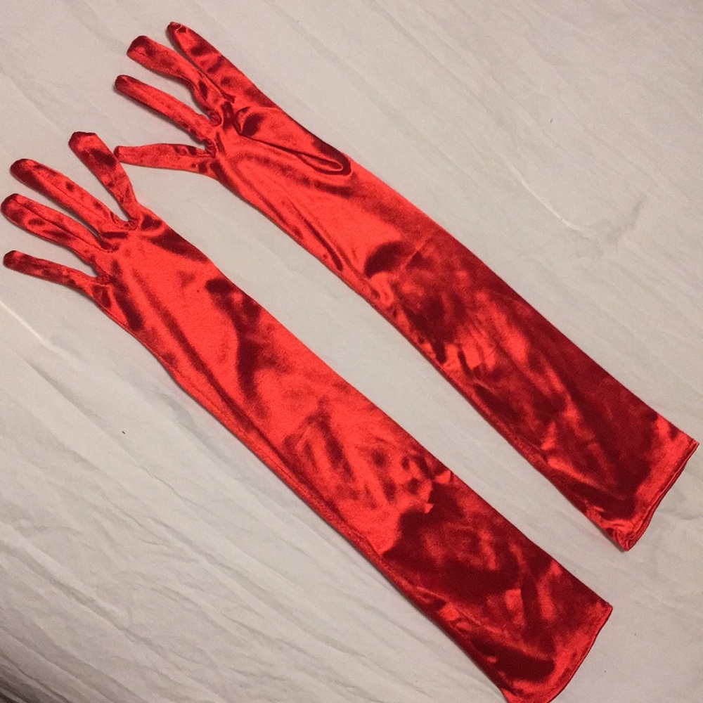 Red Costume Opera Gloves